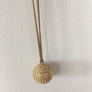Gold disco ball necklace
